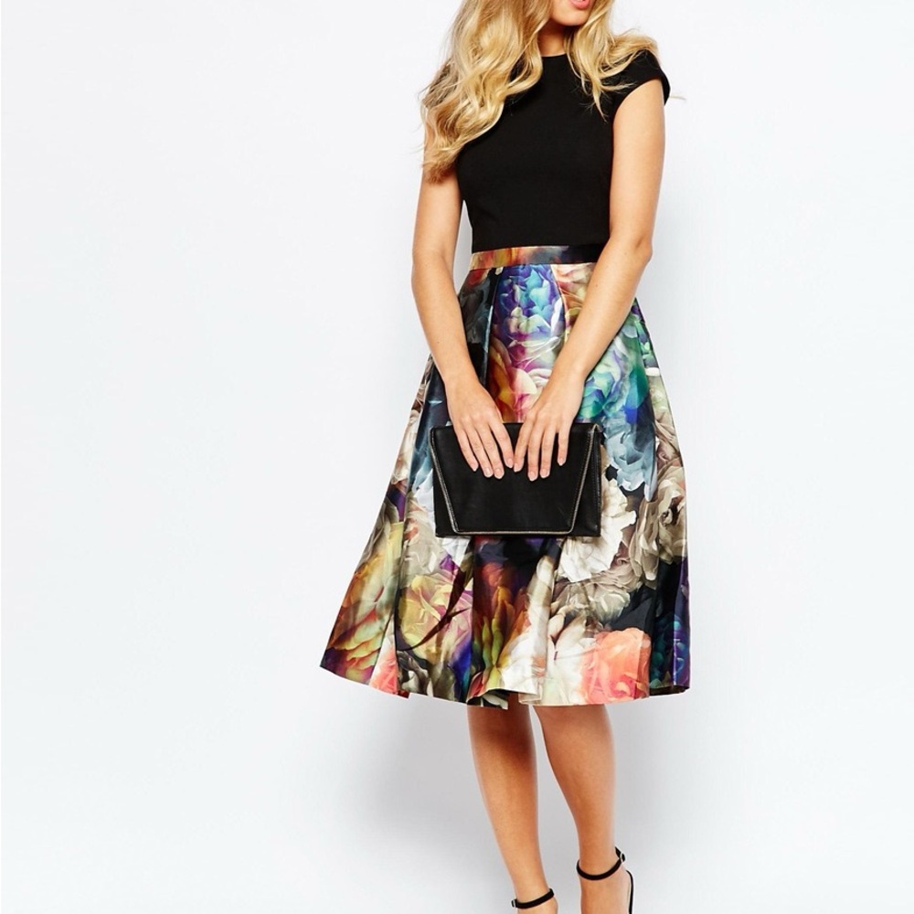 Ted Baker | Eana Technicolour Bloom Dress | Fit & Flare | Floral | Size 2